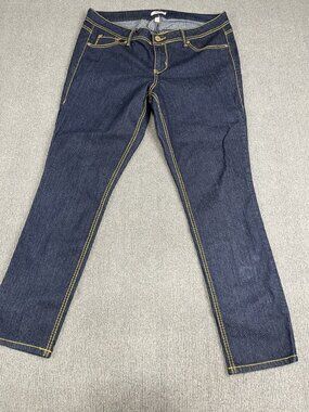 Bongo Plus Womens Dark Wash Straight Leg Jeans 16